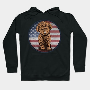 Cute Cavapoo USA America Flag Hoodie